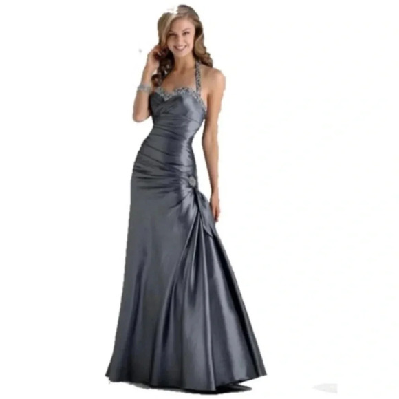 Flirt by Maggie Sotero Mermaid Taffeta Halter‎ - Picture 1 of 11